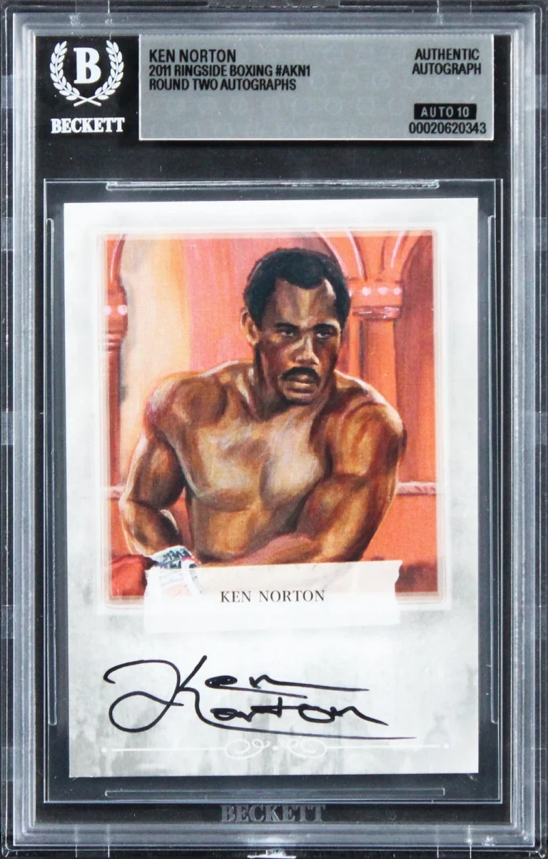 Ken Norton Signed 2011 Ringside Boxing #AKN1 Card Auto Grade GM 10! BAS Slabbed