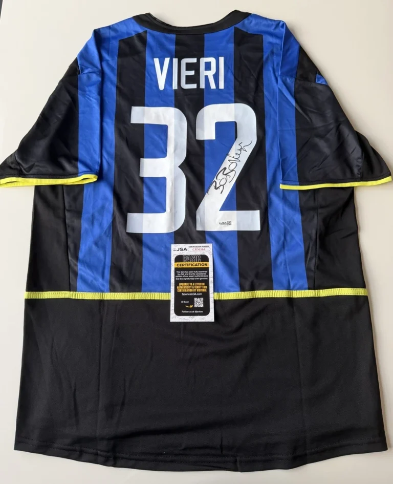 Christian Vieri Autographed Inter Milan Jersey Italy Star JSA COA
