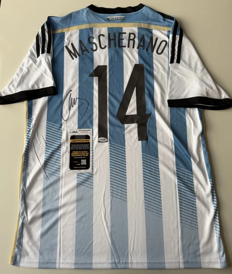 Javier Mascherano Autographed Argentina Jersey Barcelona Star JSA COA