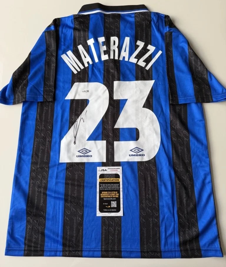 Marco Materazzi Autographed Inter Milan Jersey Italy World Cup Star JSA COA