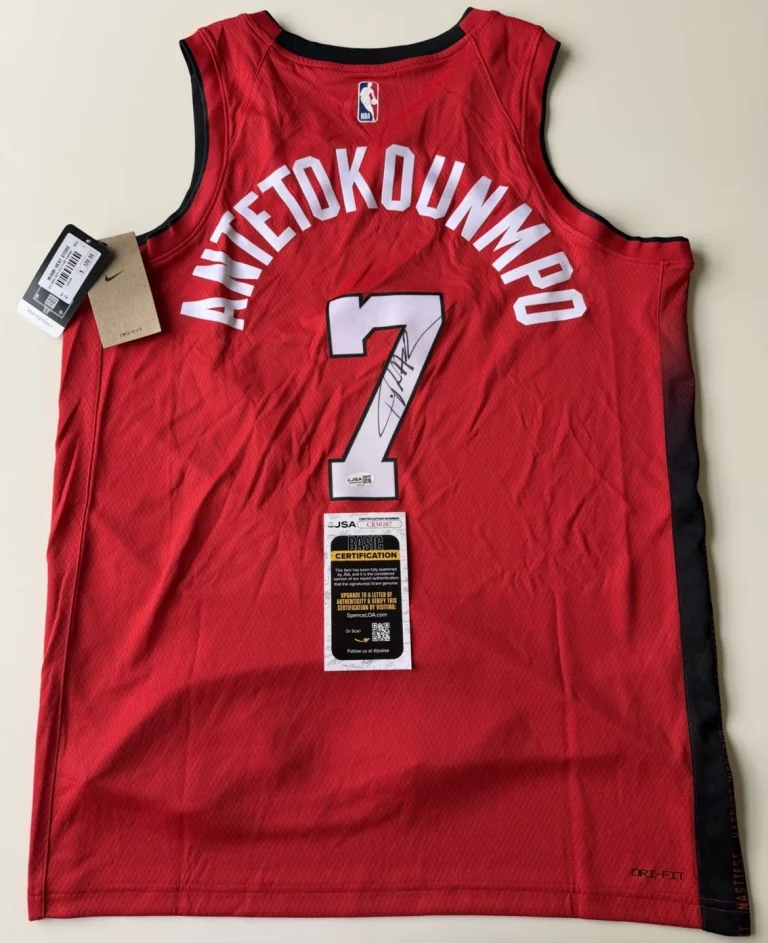 Giannis Antetokounmpo Miami Heat Autographed Authentic Swingman Jersey JSA COA