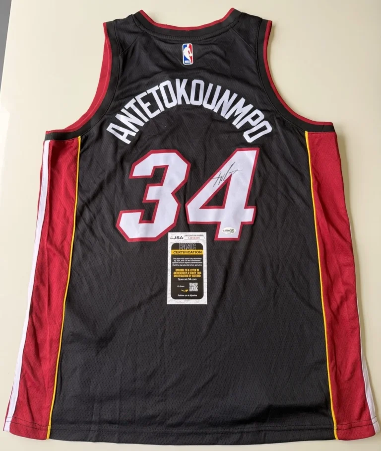 Giannis Antetokounmpo Miami Heat Autographed Jersey Rare New Star JSA COA