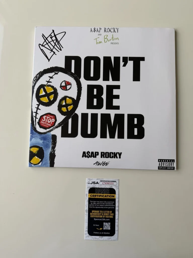ASAP Rocky Rapper Autographed “Don’t Be Dumb” Vinyl Record Rihanna JSA COA