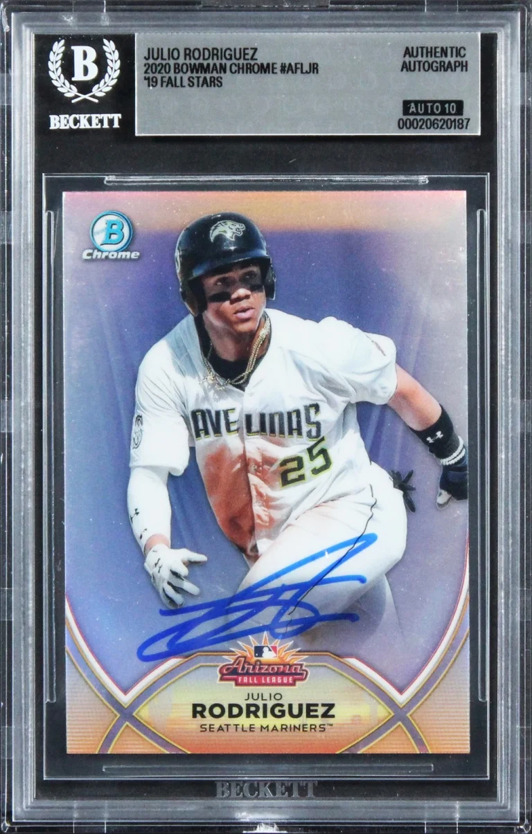 Mariners Julio Rodriguez Signed 2020 Bowman Chrome #AFLJR Card Auto 10! BAS Slab