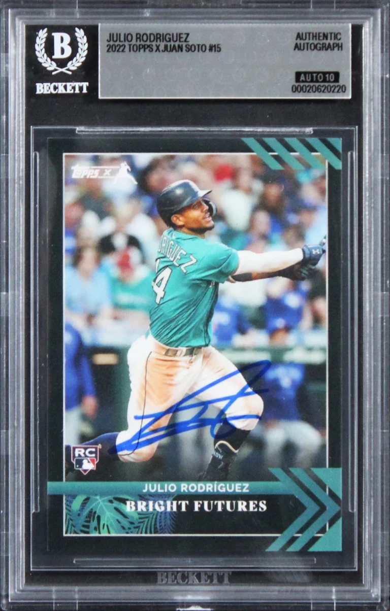 Mariners Julio Rodriguez Signed 2022 Topps X Soto #15 RC Card Auto 10! BAS Slab