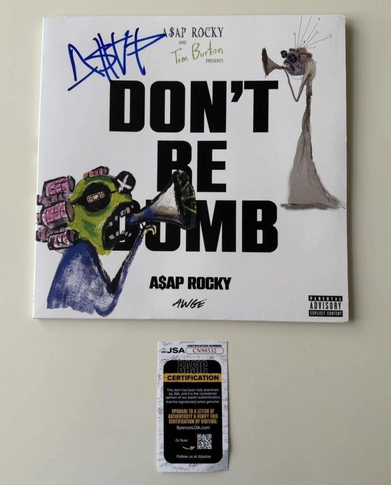ASAP Rocky Rapper Autographed “Don’t Be Dumb” Vinyl Record Rihanna JSA COA