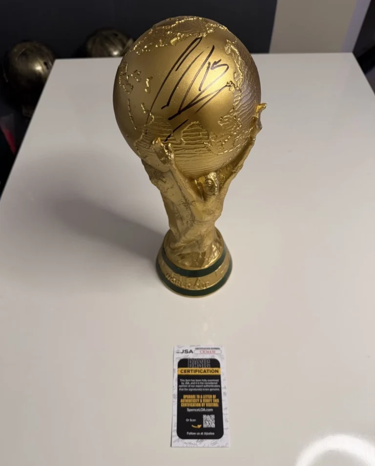 Sergio Ramos Autographed FIFA World Cup Trophy 14.6 Inches Spain 2010 JSA COA