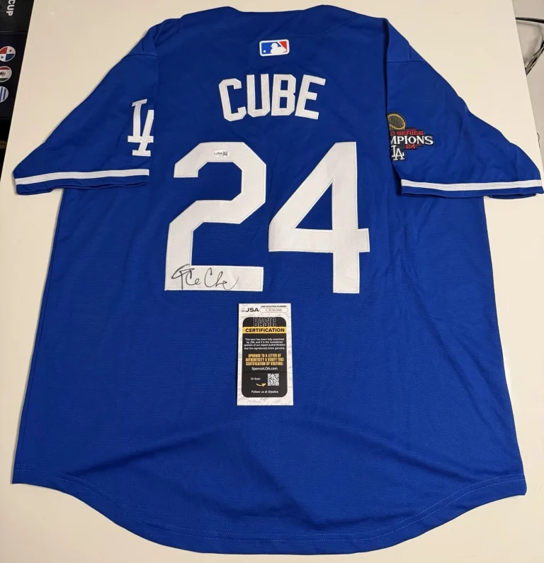 Ice Cube Los Angeles Dodgers Autographed 2024 World Series Jersey Actor JSA COA