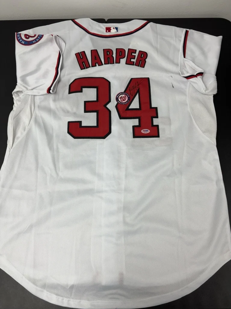 BRYCE HARPER Autographed Signed  Washington Nationals Jersey. Psa Coa . Read