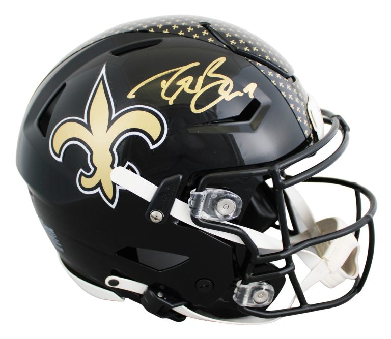 Saints Drew Brees Signed 2022 On-Field Alt Speed Flex Full Size Helmet BAS Wit