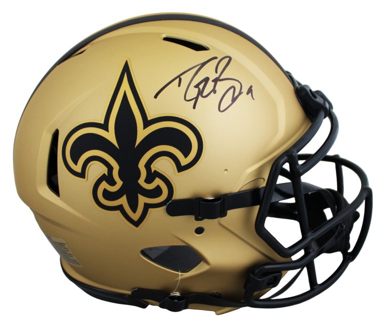 Saints Drew Brees Signed Rave Riddell Full Size Speed Proline Helmet BAS Witness
