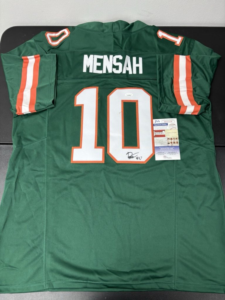 Darian Mensah Miami Hurricanes Autographed Jersey Star Signature Debut JSA COA