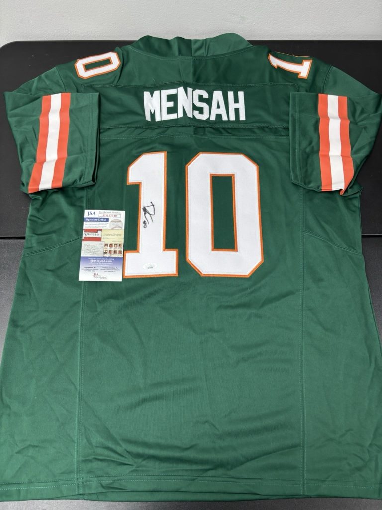 Darian Mensah Miami Hurricanes Autographed Jersey Star Signature Debut JSA COA