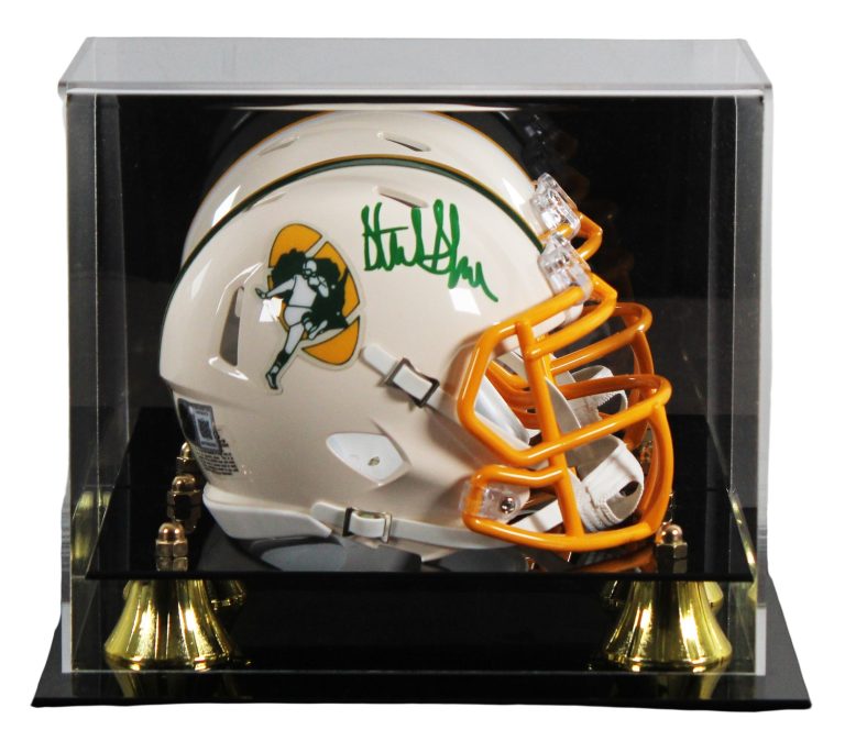 Packers Sterling Sharpe Signed Retro Speed Mini Helmet W/ Case BAS Witnessed