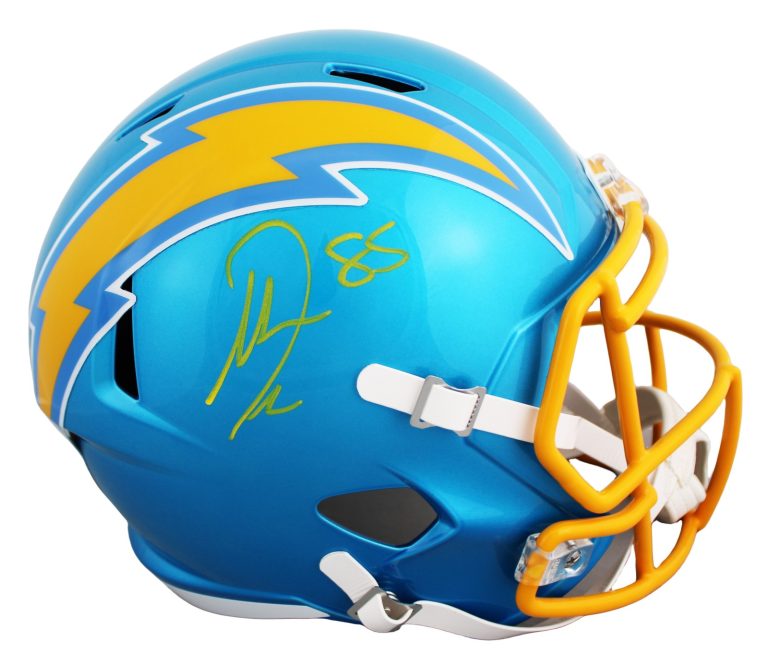 Chargers Antonio Gates Signed Flash Full Size Speed Rep Helmet BAS Witnessed