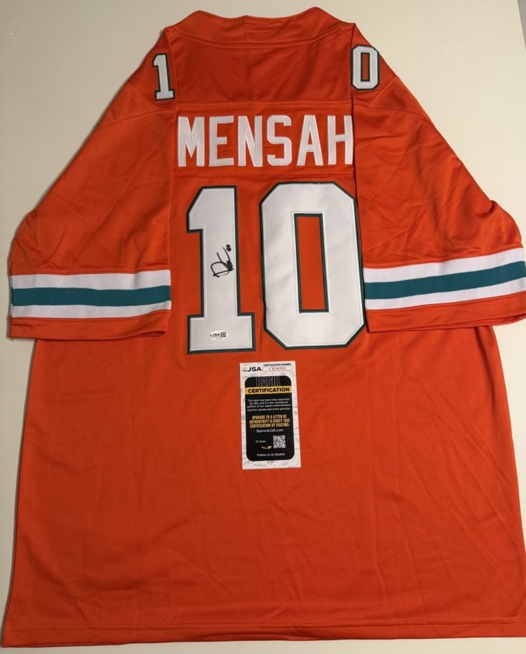 Darian Mensah Miami Hurricanes Autographed Jersey Star JSA COA