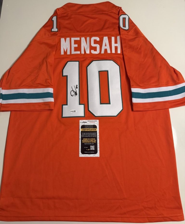Darian Mensah Miami Hurricanes Autographed Jersey Star JSA COA