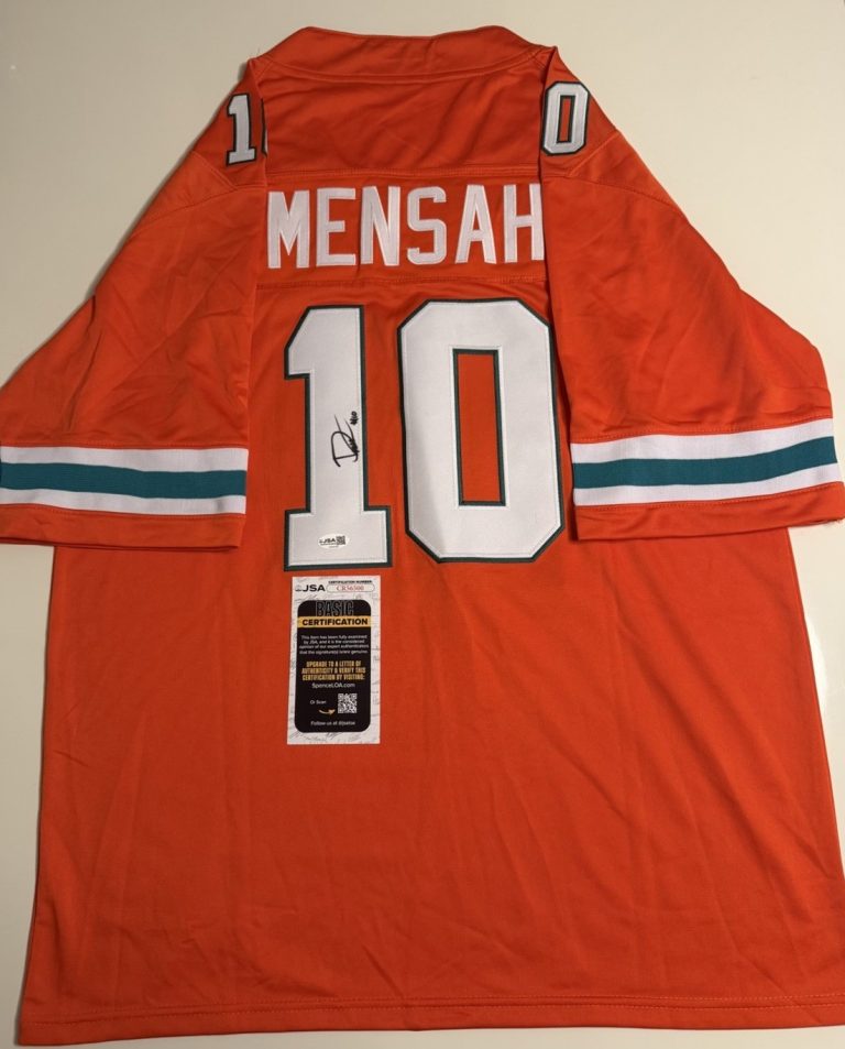 Darian Mensah Miami Hurricanes Autographed Jersey Star JSA COA