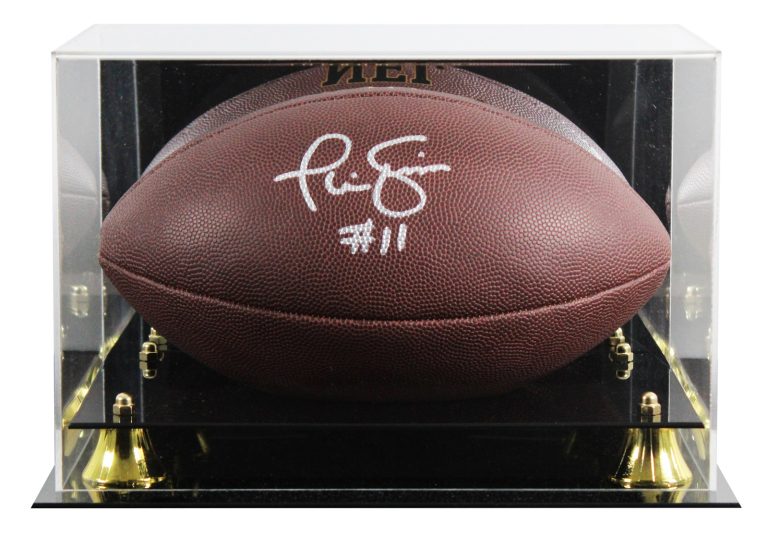 Giants Phil Simms Signed Wilson Super Grip Football W/ Case BAS Witnessed