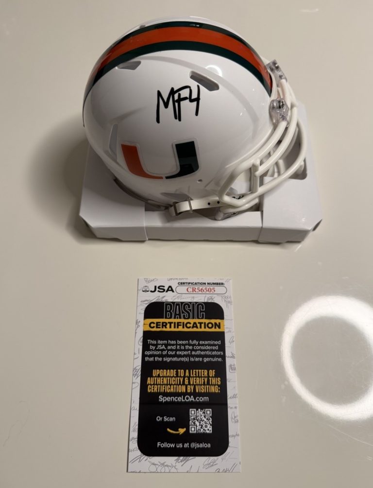 Mark Fletcher Miami Hurricanes Autographed Mini Helmet Star JSA COA