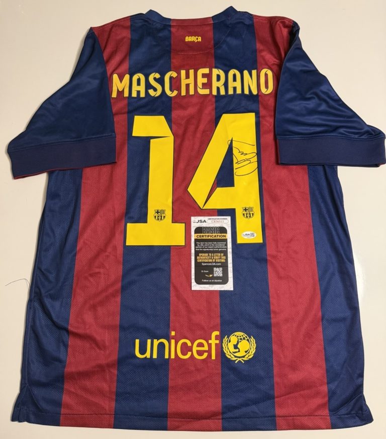 Javier Mascherano Autographed Barcelona Jersey Argentina Star JSA COA