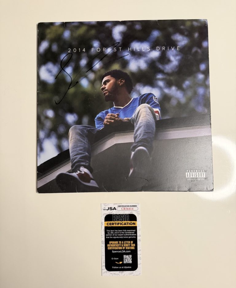 J Cole 2014 Forest Hills Drive Autographed Vinyl Record Album JSA COA