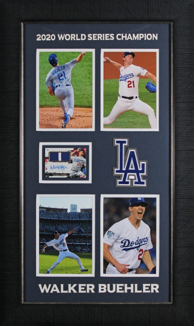 Walker Buehler Signed 2021 Topps Inception Relic Card #50/200 Framed Display