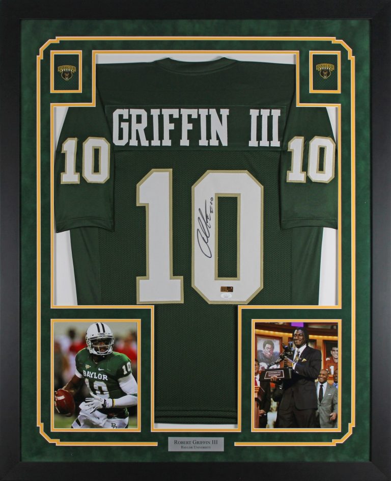 Baylor Robert Griffin III Signed Green Pro Style Framed Jersey JSA #WA328677