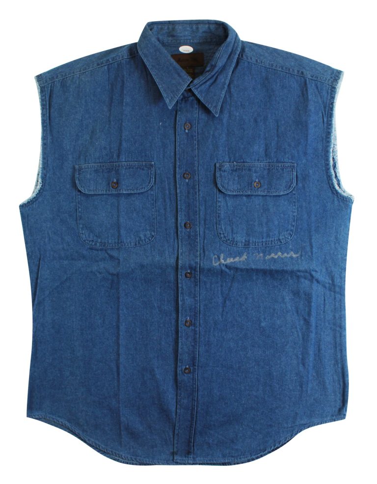 Chuck Norris Walker, Texas Ranger Authentic Signed Denim Vest JSA #WA534739