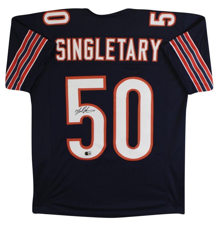 Mike Singletary Authentic Signed Navy Pro Style Jersey Autographed BAS Witnessed