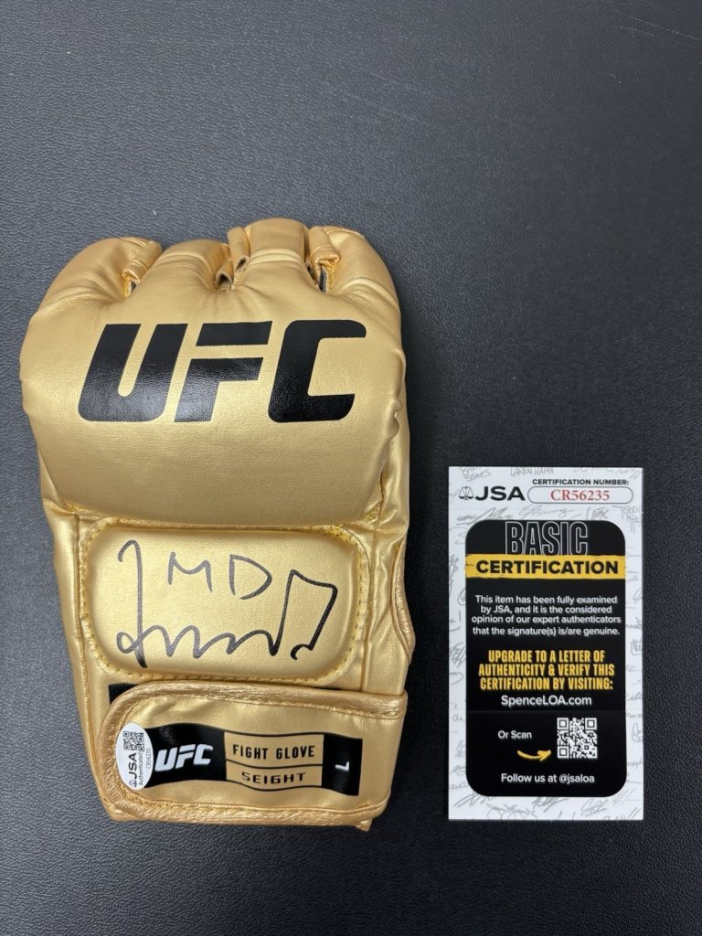 Merab Dvalishvili The Machine Signed Autographed UFC Gold Glove. JSA Coa
