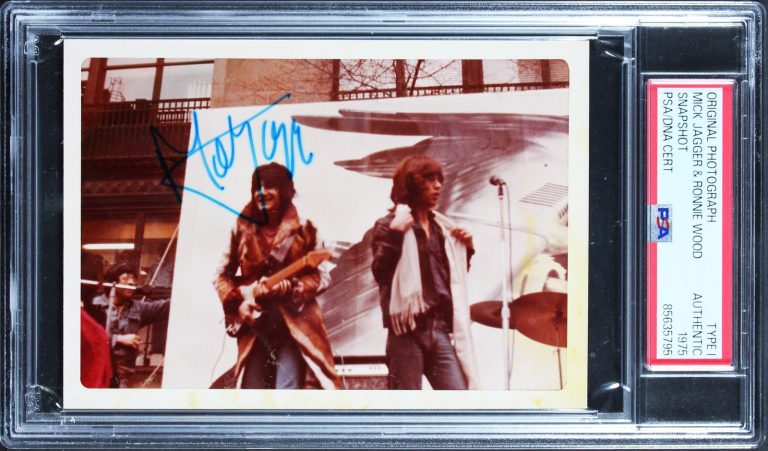 Mick Jagger Rolling Stones Signed 3.5x5 Type 1 Original Candid Photo PSA Slabbed