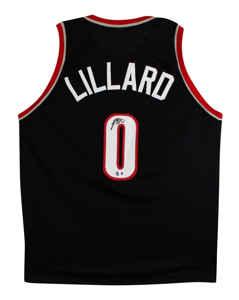 Damian Lillard Authentic Signed Black Pro Style Jersey Autographed BAS 2