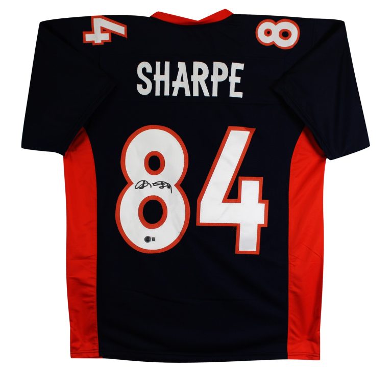 Shannon Sharpe Authentic Signed Navy Blue Pro Style Jersey BAS Witnessed 2