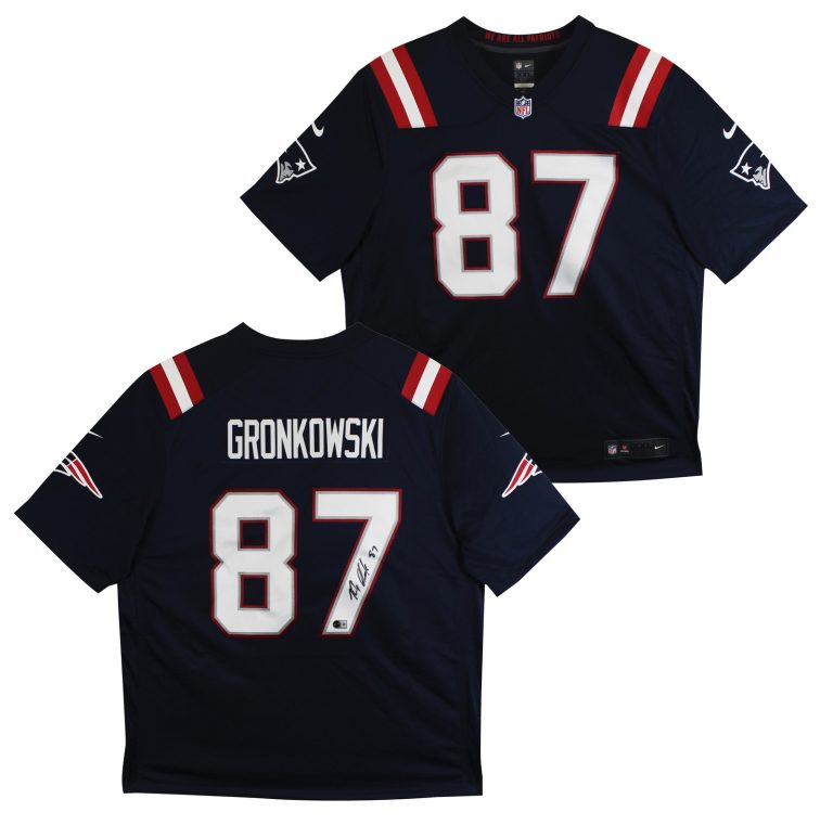 Patriots Rob Gronkowski Signed Navy Blue 2020 Nike Limited Jersey BAS Witnessed