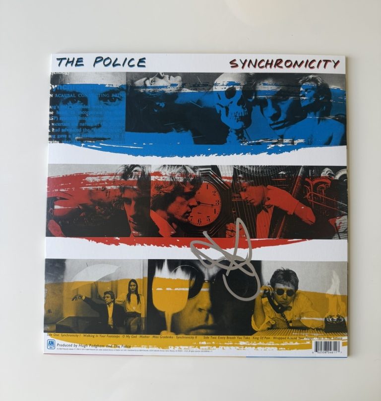 Stewart Copeland Autographed “Synchronicity” Vinyl LP The Police Beckett