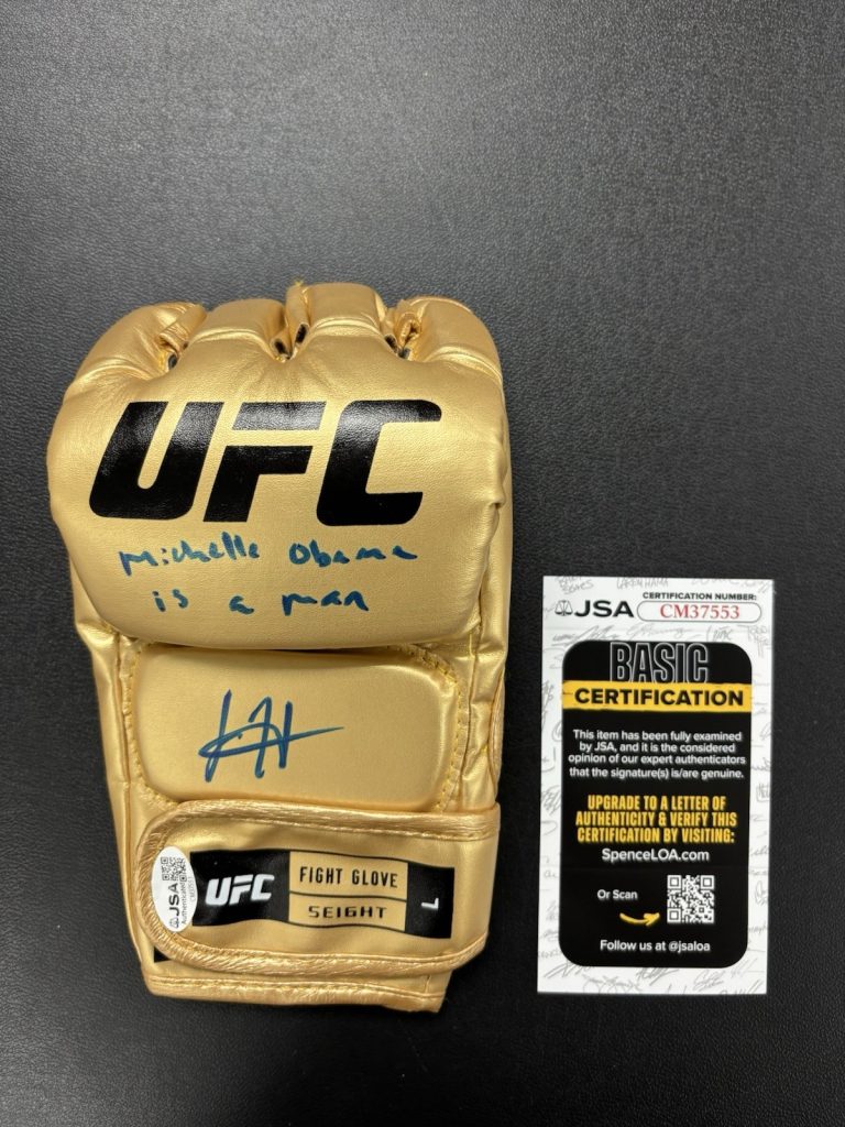 Josh Hokit Autographed Inscribed  UFC Glove MMA Rare JSA COA. Michelle Obama
