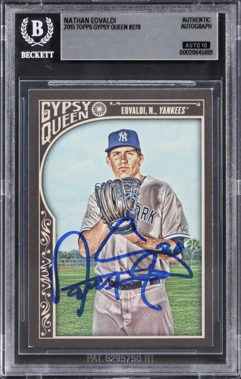 Yankees Nathan Eovaldi 2015 Topps GQ #278 Card Auto Gem Mint 10! BAS Slabbed