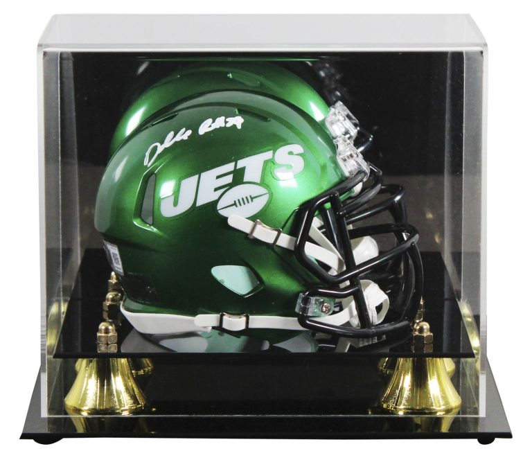 Jets Darrelle Revis Signed 2019-23 TB Speed Mini Helmet W/ Case BAS Witnessed