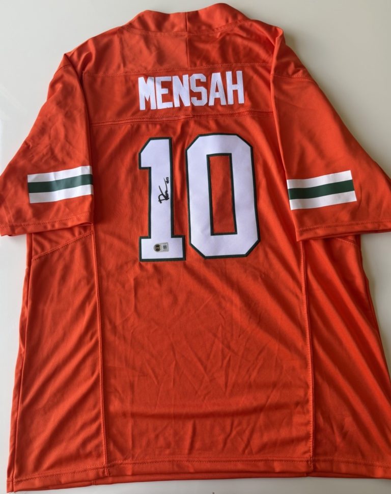Darian Mensah Miami Hurricanes Autographed Jersey Canes Star QB1 Beckett
