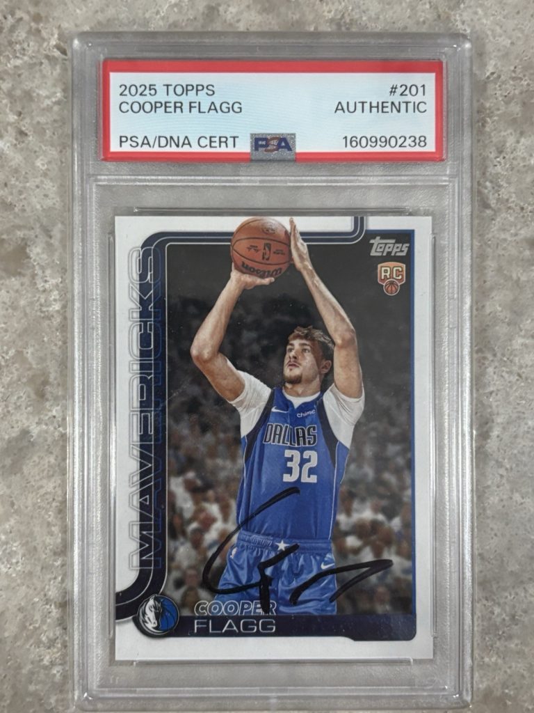 2025-26 Topps Signed Cooper Flagg #201 Autographed NBA RC Auto Card PSA DNA Mavs