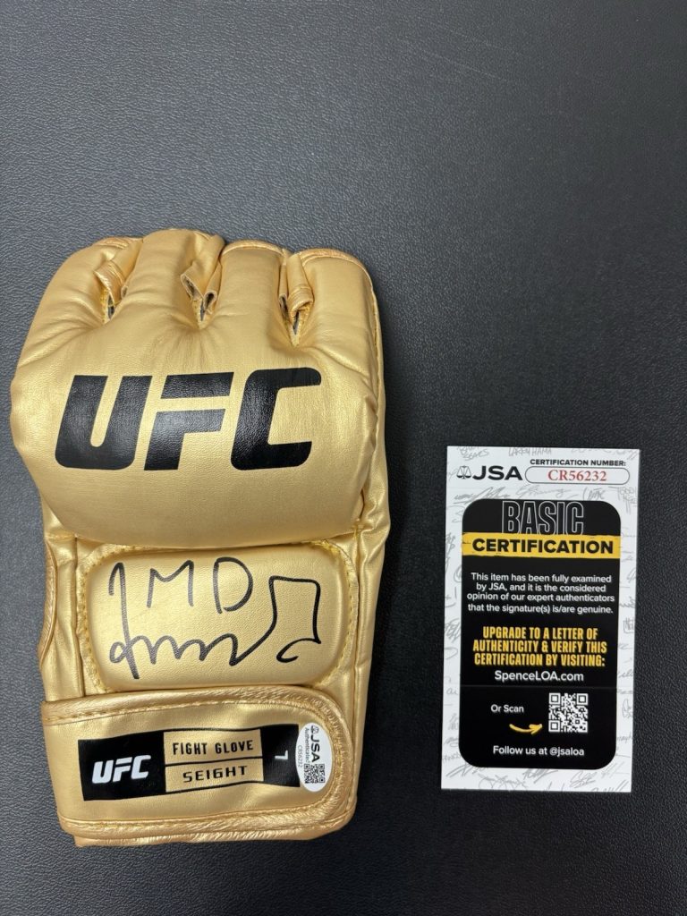 Merab Dvalishvili The Machine Signed Autographed UFC Gold Glove. JSA Coa