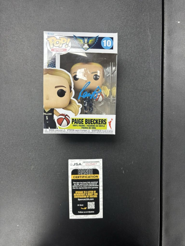 Paige Bueckers Signed Autographed Dallas Wings Funko Pop WNBA. JSA Coa