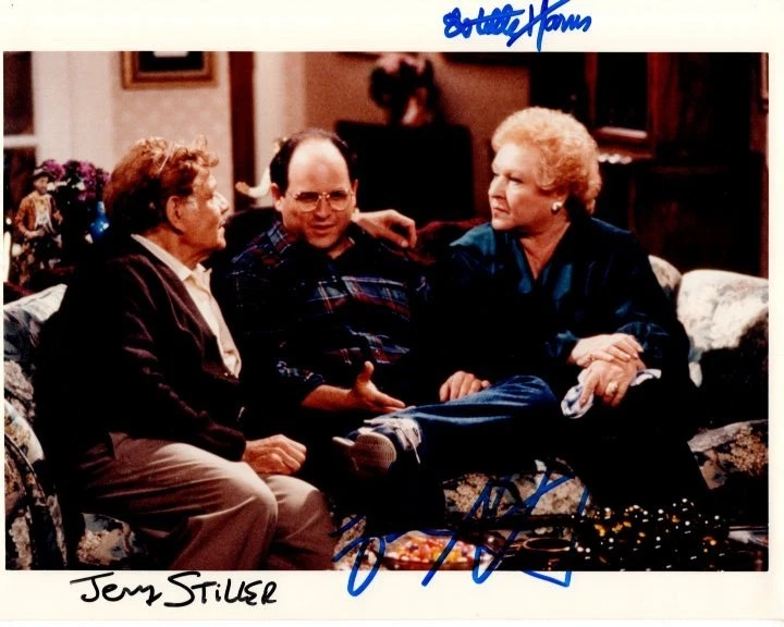 JERRY STILLER, JASON ALEXANDER & ESTELLE HARRIS signed 8x10 SEINFELD photo