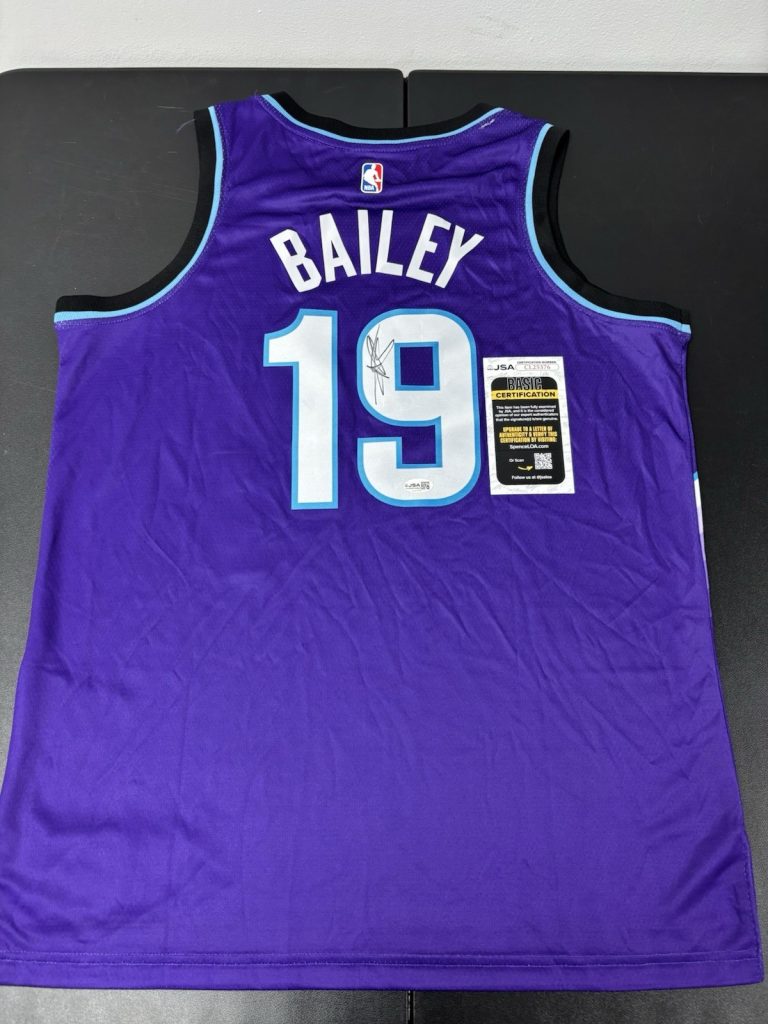 Ace Bailey Signed Autographed Utah Jazz Jersey. JSA Coa