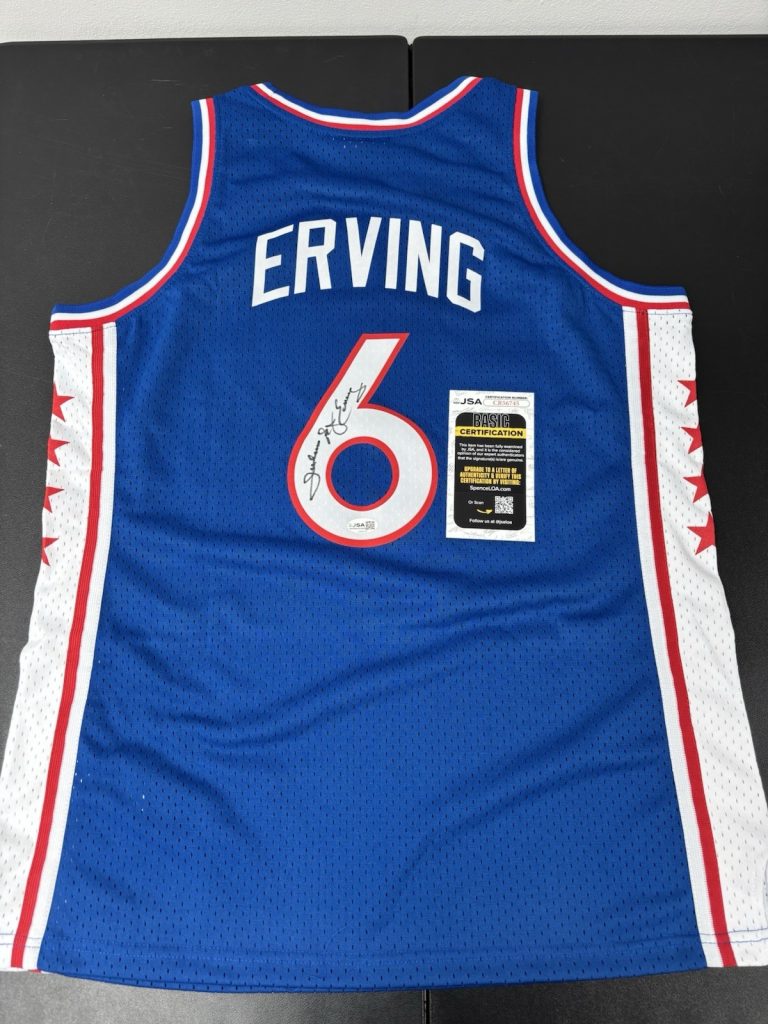 Julius Erving Dr J Signed Autographed Philadelphia 76ers Jersey JSA Coa