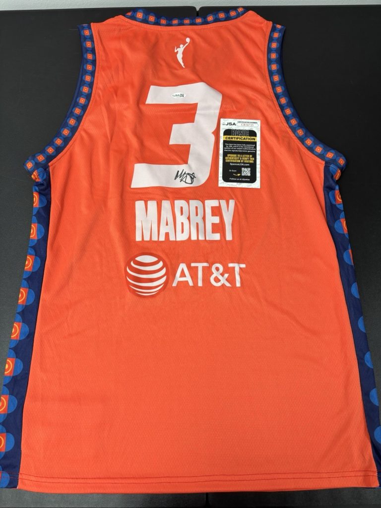 Marina Mabrey Signed Autographed Connecticut Sun Jersey. JSA Coa