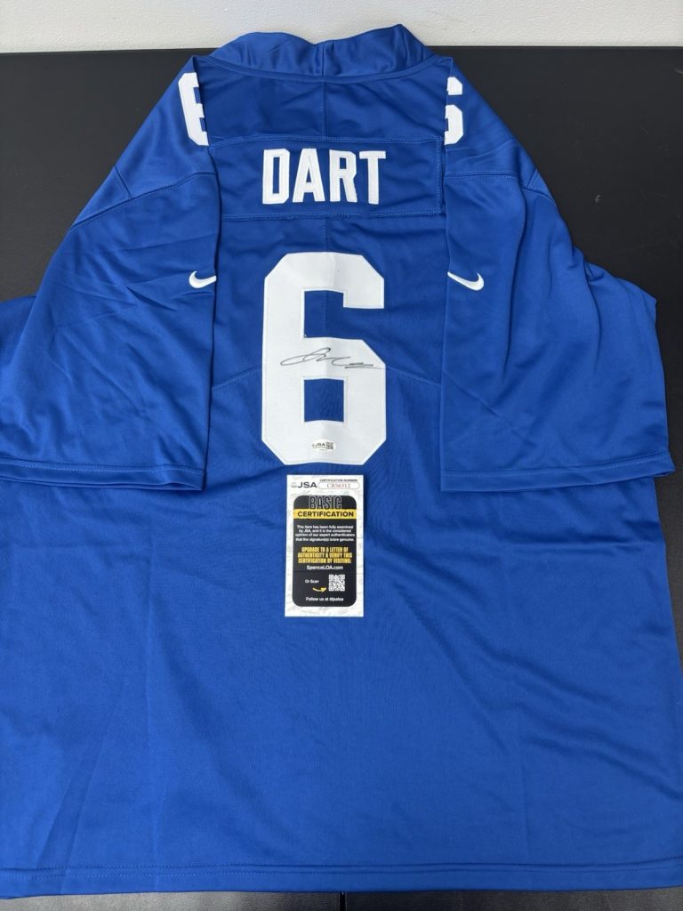 Jaxson Dart Signed Autographed Jersey New York Giants. JSA Coa