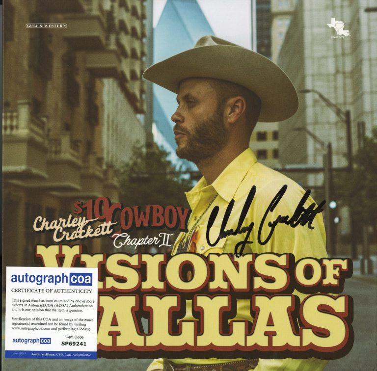 Charley Crockett signed Vinyl Record ACOA, Visions of Dallas