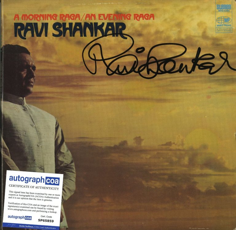 RAVI SHANKAR - A Morning Raga - SIGNED VINYL RECORD (George Harrison) ACOA